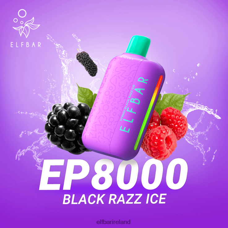 Disposable Vape New EP8000 Puffs Black Razz Ice ELFBAR 0080XP70