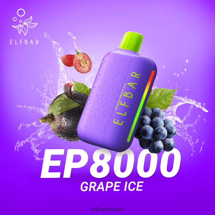 Disposable Vape New EP8000 Puffs Grape Ice ELFBAR 0080XP59