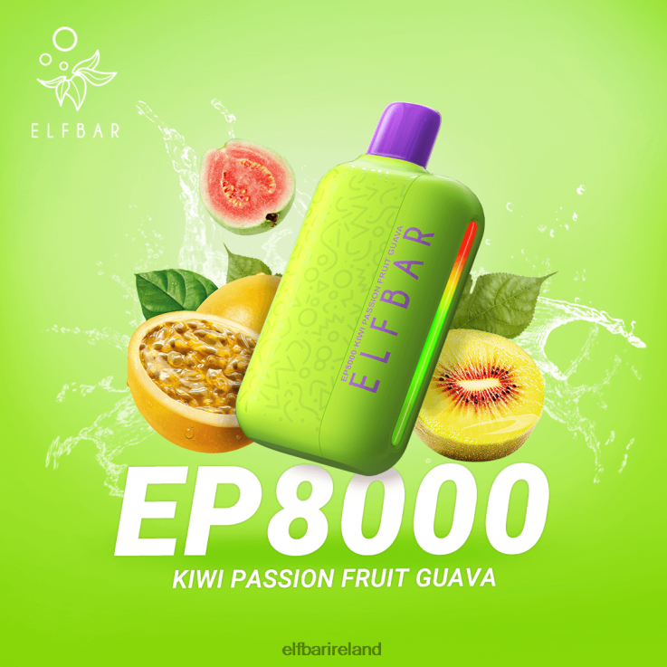 Disposable Vape New EP8000 Puffs Kiwi Passion Fruit Guava ELFBAR 0080XP60