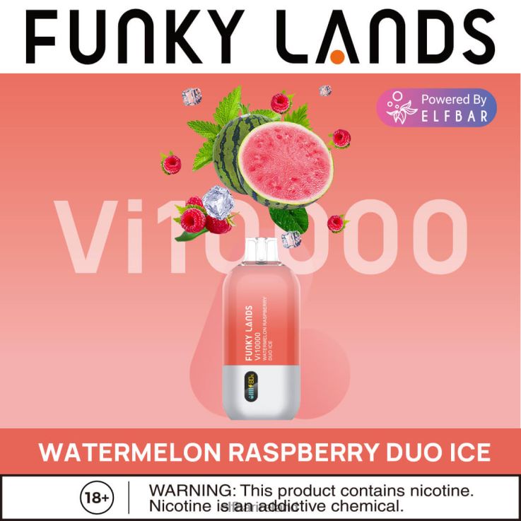 Funky Lands Best Flavor Disposable Vape Vi10000 Iced Series Watermelon Ice ELFBAR 0080XP154