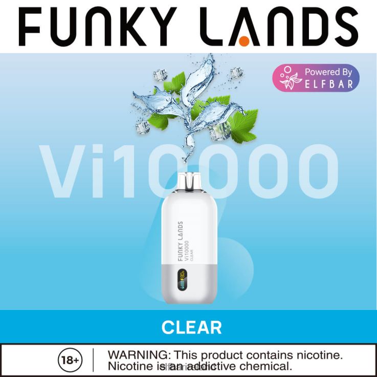 Funky Lands Disposable Vape Vi10000 Puffs Clear ELFBAR 0080XP169