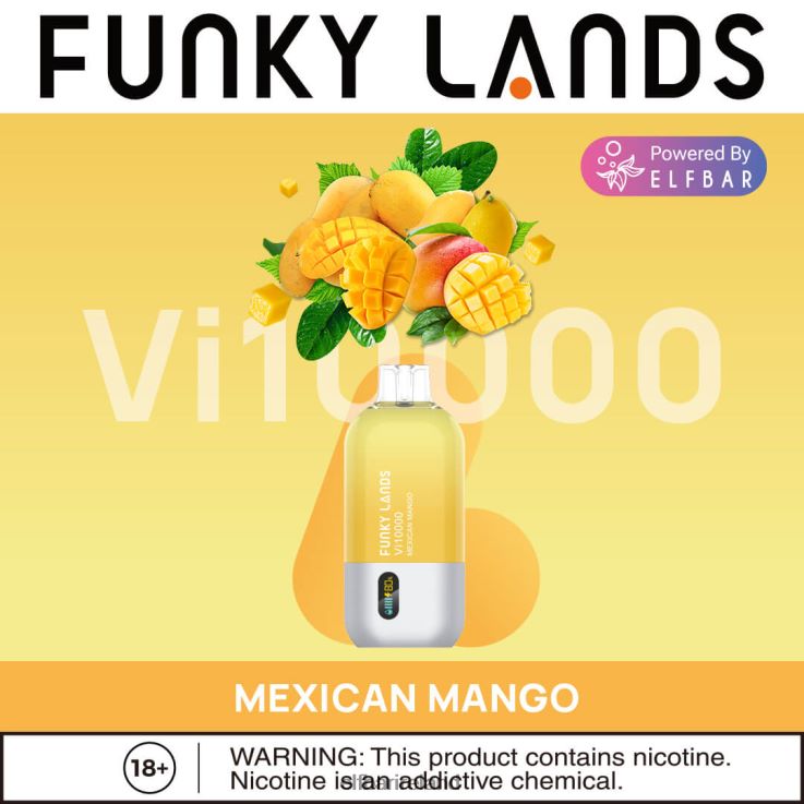 Funky Lands Disposable Vape Vi10000 Puffs Mexican Mango ELFBAR 0080XP166