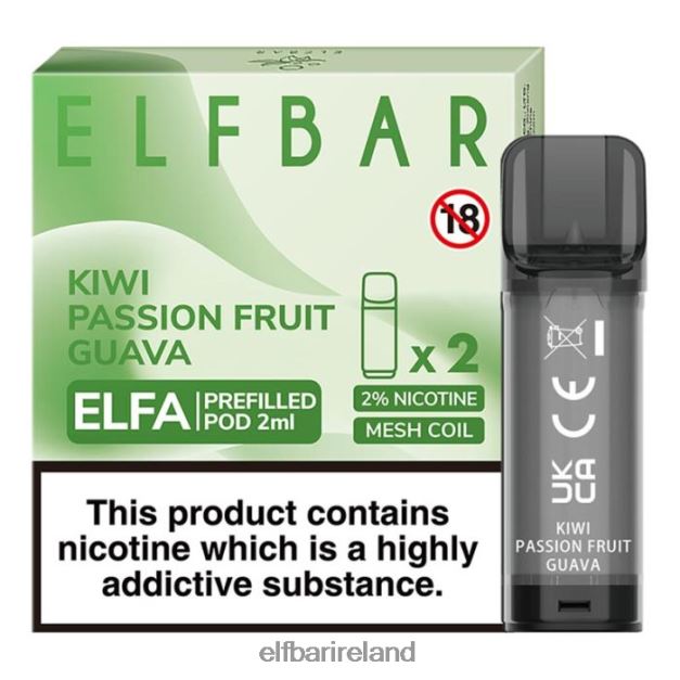 ELFBAR Elfa Pre-Filled Pod - 2ml - 20mg (2 Pack) 6VTRB117 Kiwi Passion Fruit Guava