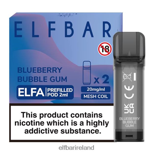 ELFBAR Elfa Pre-Filled Pod - 2ml - 20mg (2 Pack) 6VTRB126 Blueberry Bubble Gum