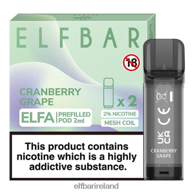 ELFBAR Elfa Pre-Filled Pod - 2ml - 20mg (2 Pack) 6VTRB127 Cranberry Grape
