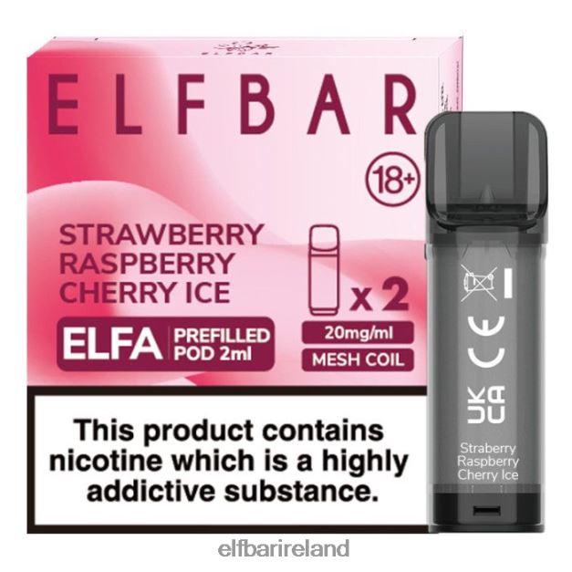 ELFBAR Elfa Pre-Filled Pod - 2ml - 20mg (2 Pack) 6VTRB129 Strawberry Raspberry Cherry Ice