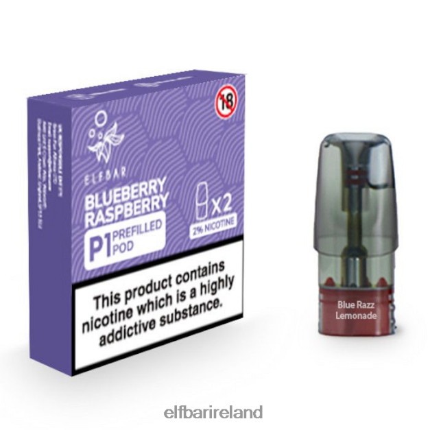 ELFBAR Mate 500 P1 Pre-Filled Pods - 20mg (2 Pack) 6VTRB157 Blueberry Raspberry
