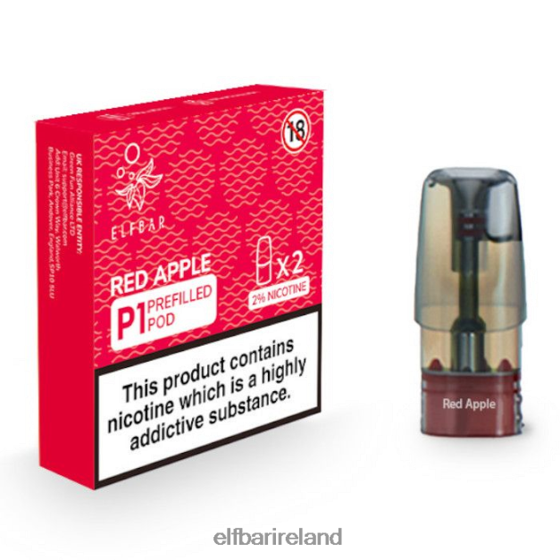 ELFBAR Mate 500 P1 Pre-Filled Pods - 20mg (2 Pack) 6VTRB161 Red Apple