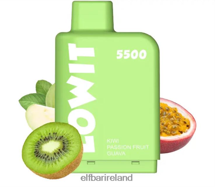 Prefilled Pod LOWIT 5500 Puffs 2%Nic Kiwi Passion Fruit Guava ELFBAR 0080XP139